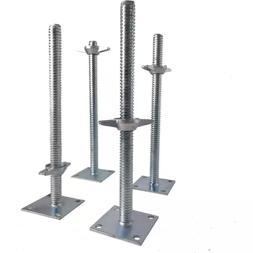 4 Pack Adjustable Leveling Jacks Solid Steel Construction with Base Plate for Ba