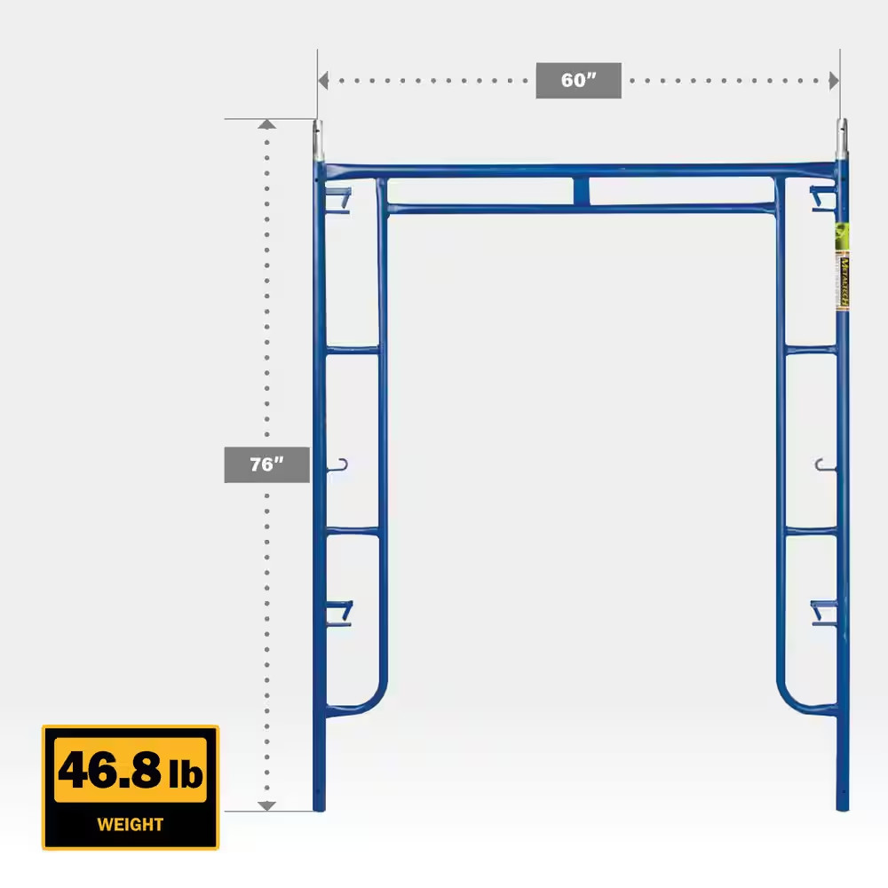 Saferstack Series 76 In. X 60 In. Blue Mason Walk-Through Arch Scaffold Frame, (
