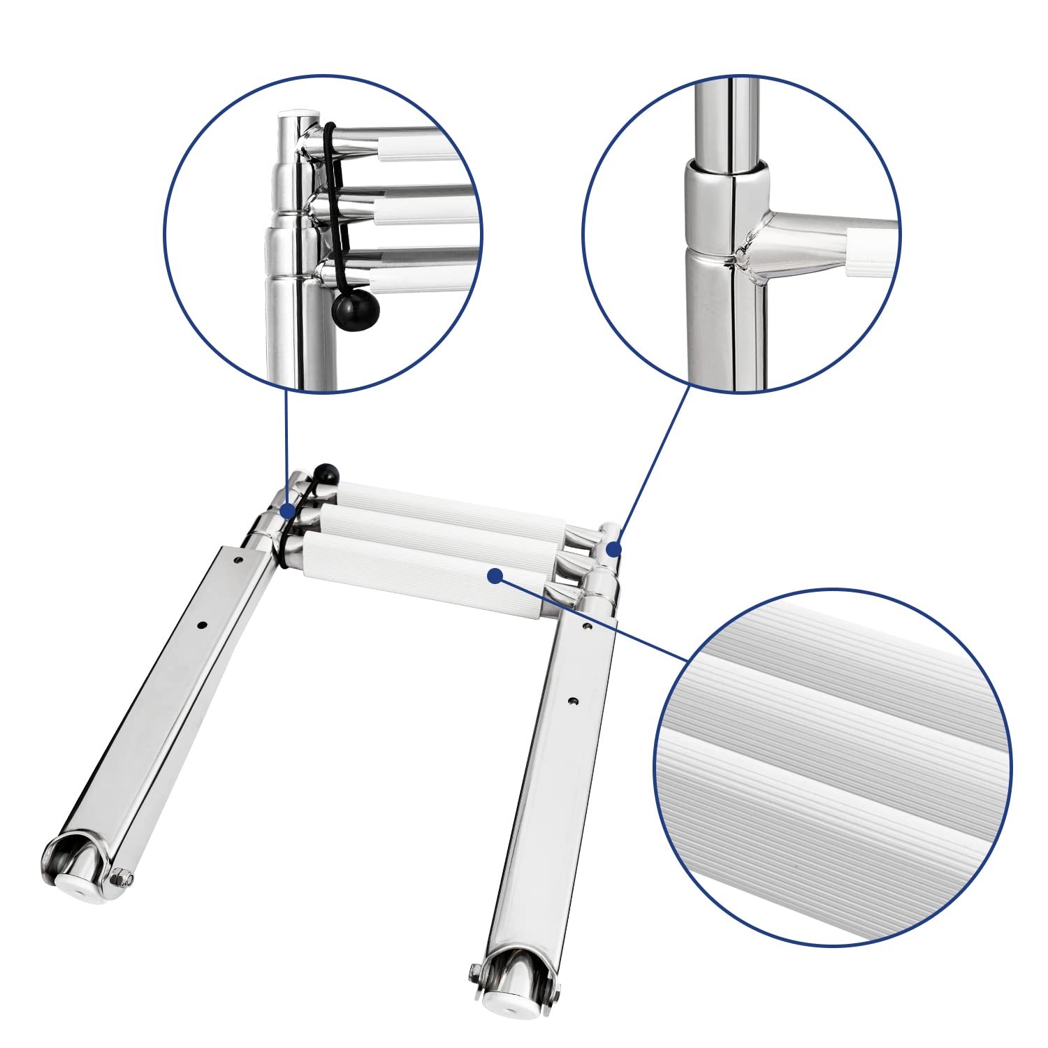 YOUNG MARINE 3 Steps Stainless Steel Drop 3 STEPS Steel, Silver