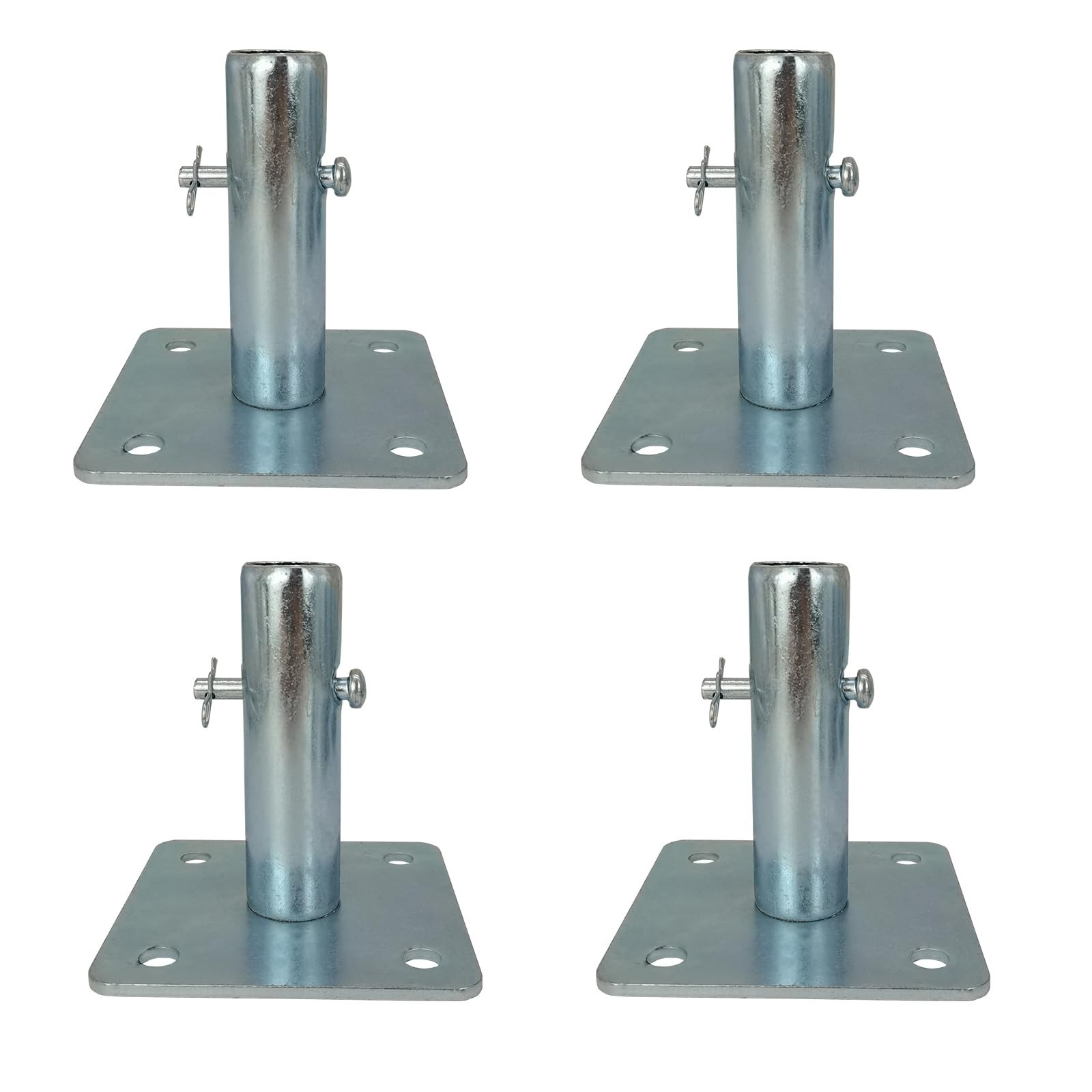 4 PCS Galvanized Scaffold Base Plates with Pins for Baker Scaffolding – 1.375″ S