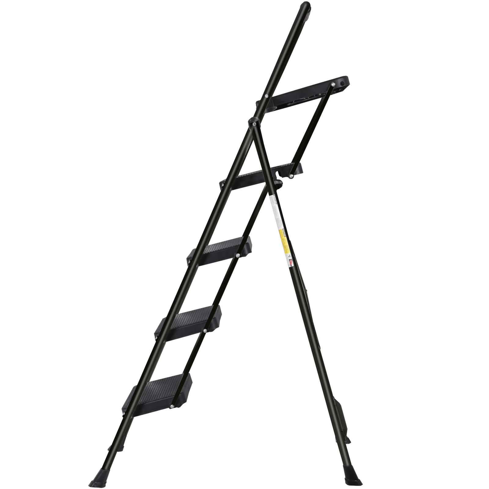 Folding Step Ladders for Kitchen/Closet Ladder 4 Step for Adults Non-Slip Black