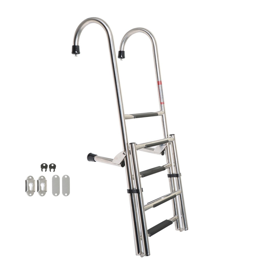 New Boat Ladder Stainless Steel Telescoping Folding Dock Ladder 2/3/4/5-Steps