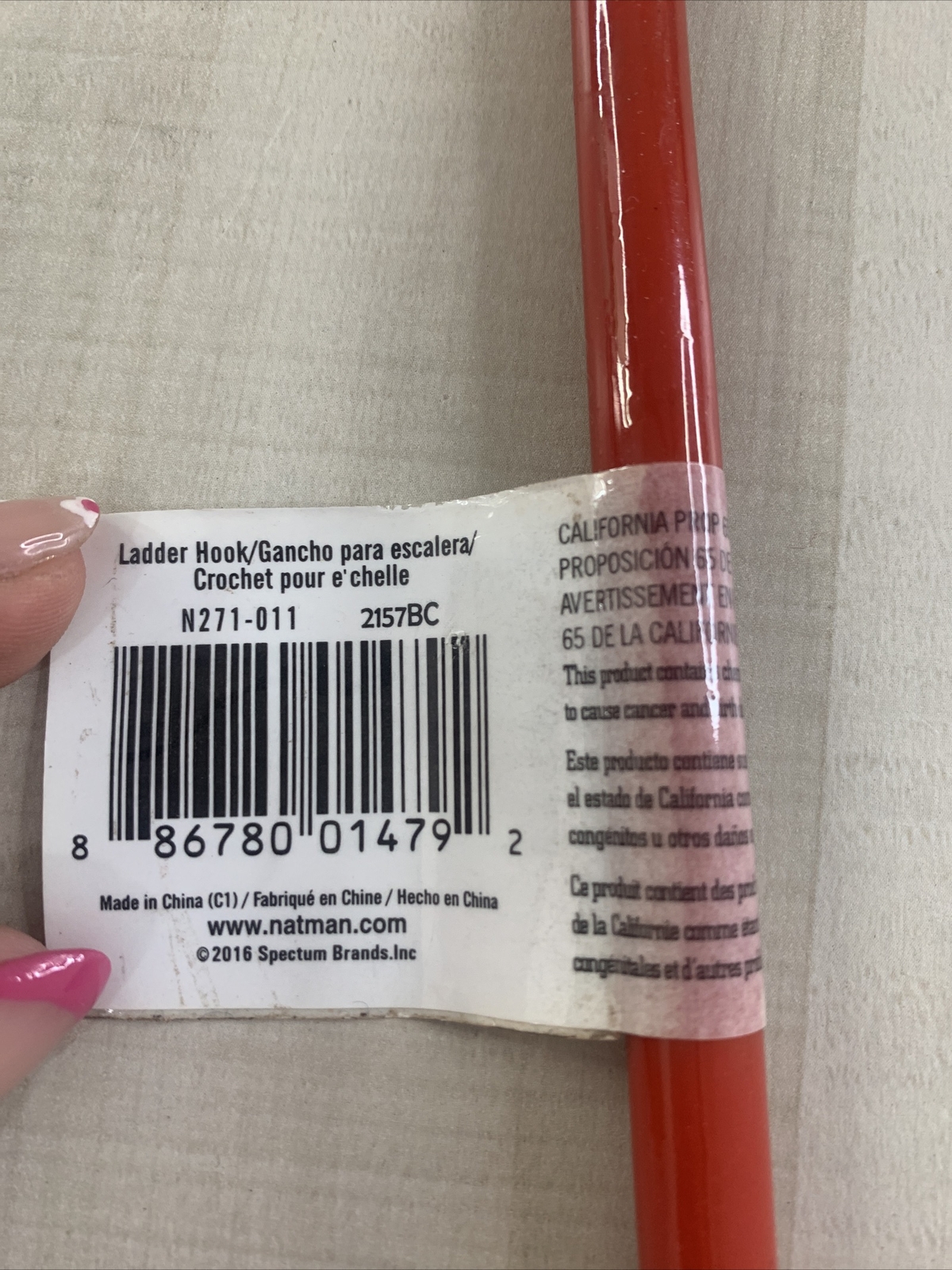 National Hardware 6in. L Vinyl Coated Red Steel Small Ladder Hook 15lb cap. NEW