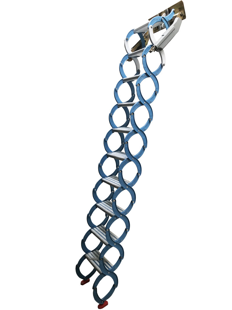 Attic Stair Prestige Telescoping Attic Ladder Wall Mounted Loft Wall Ladder Blue