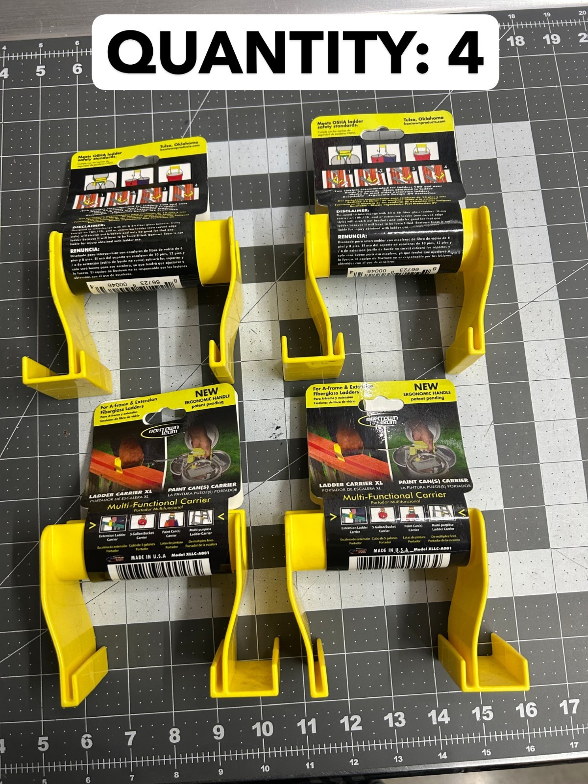 4-pack LOT Boxtown Team XLLC-A001 Plastic Multi-Functional Ladder Paint Carrier