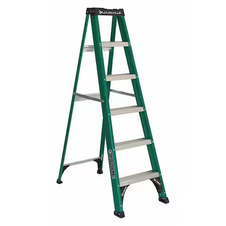 Louisville Fs4006 6 Ft Fiberglass Stepladder, 225 Lb Capacity