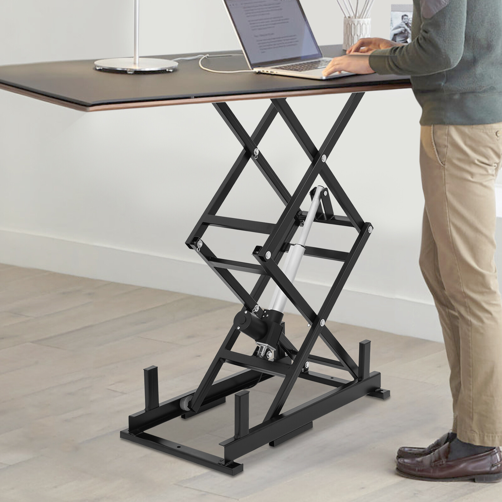 Electric Scissor Lift Table For Material Handling Transportation 63.5kg/140lbs