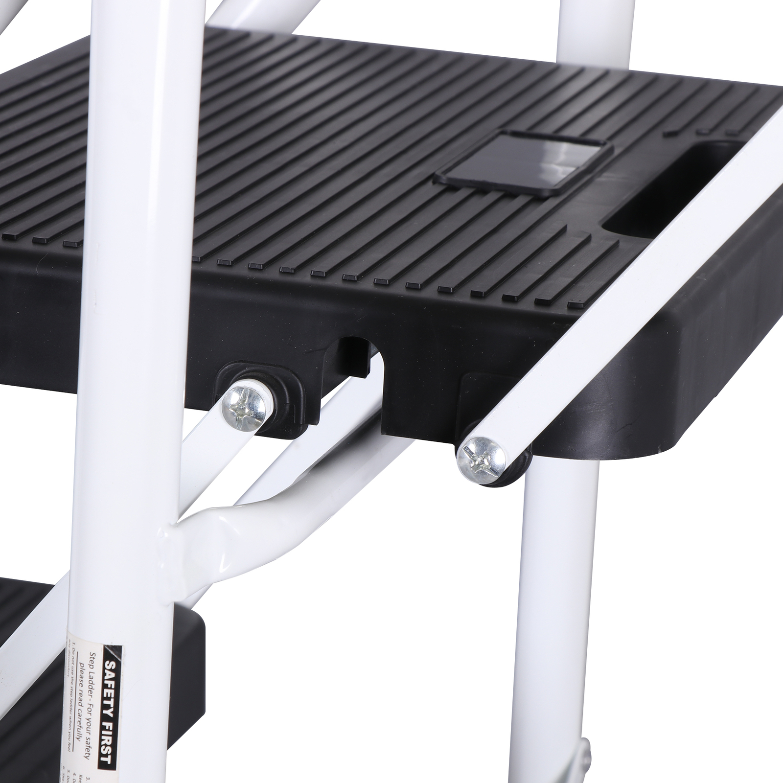 4-Step Ladder Folding Step Stool 330lbs Max Load Capacity Sturdy Steel Non-Slip