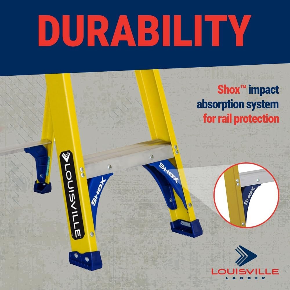 Louisville Ladder 5-Foot Fiberglass Step Ladder, 250-Pound 5 feet, Yellow