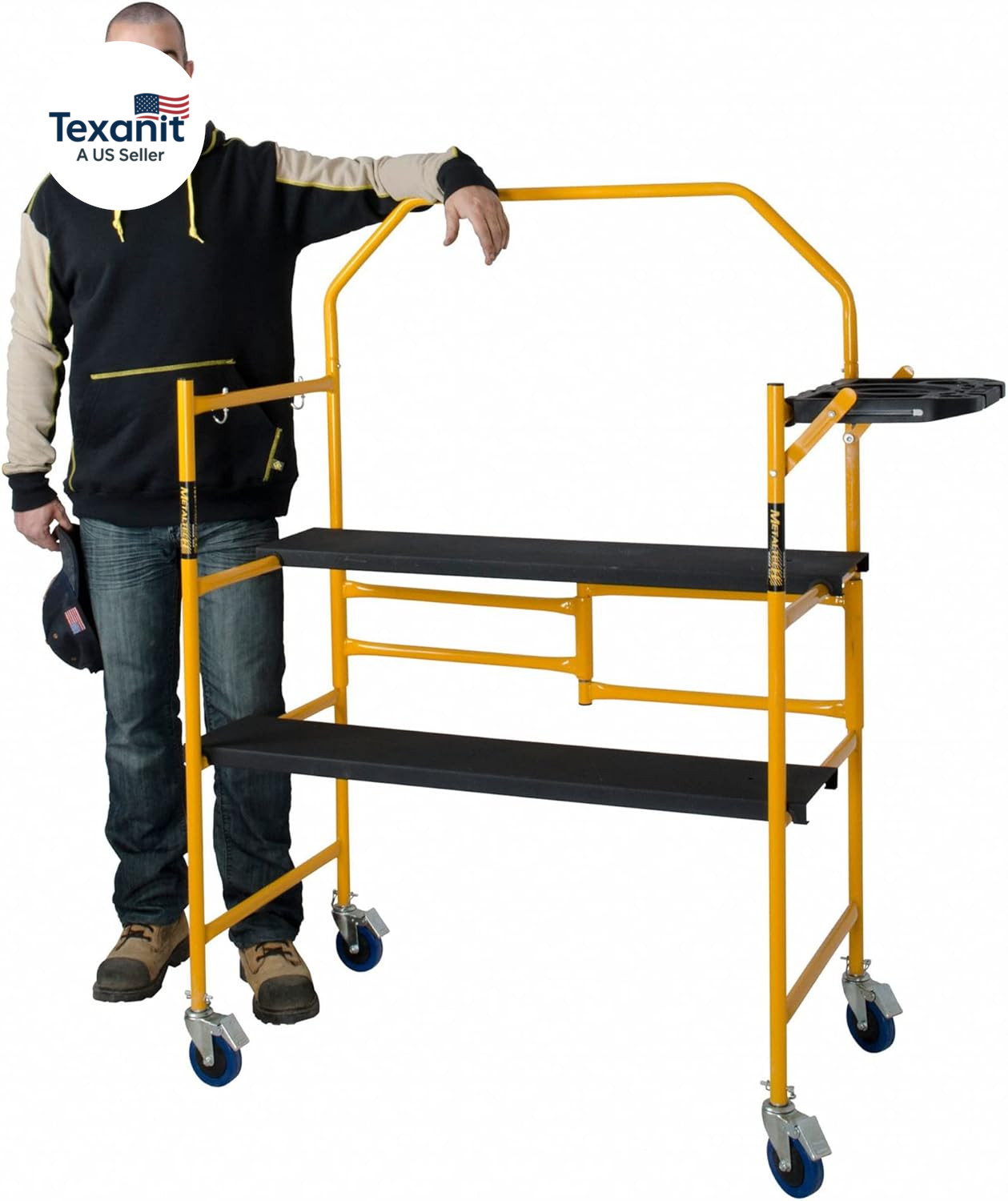 4 Ft Scaffolding Platform, Adjustable, Foldable and Rolling Scaffold Platform wi