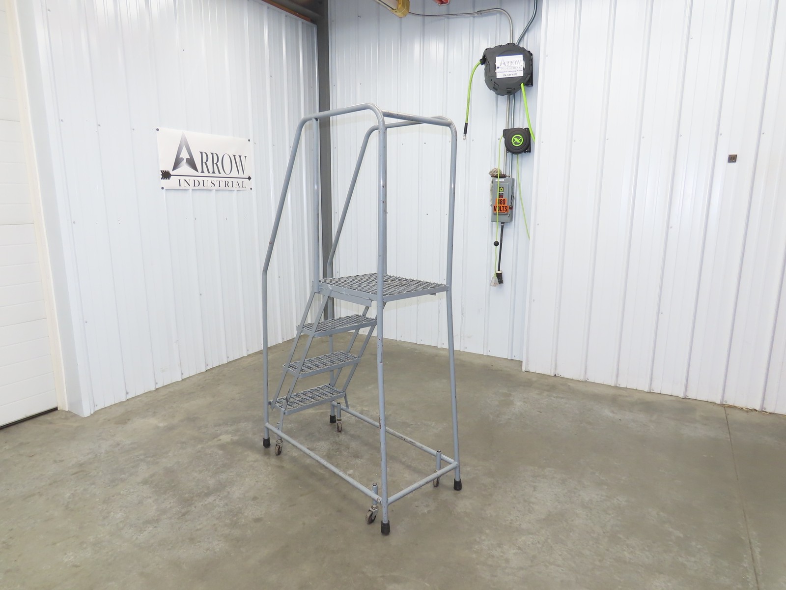 Cotterman Rolling Ladder Narrow Aisle 4 Step 24″ Platform 40″ Top Step