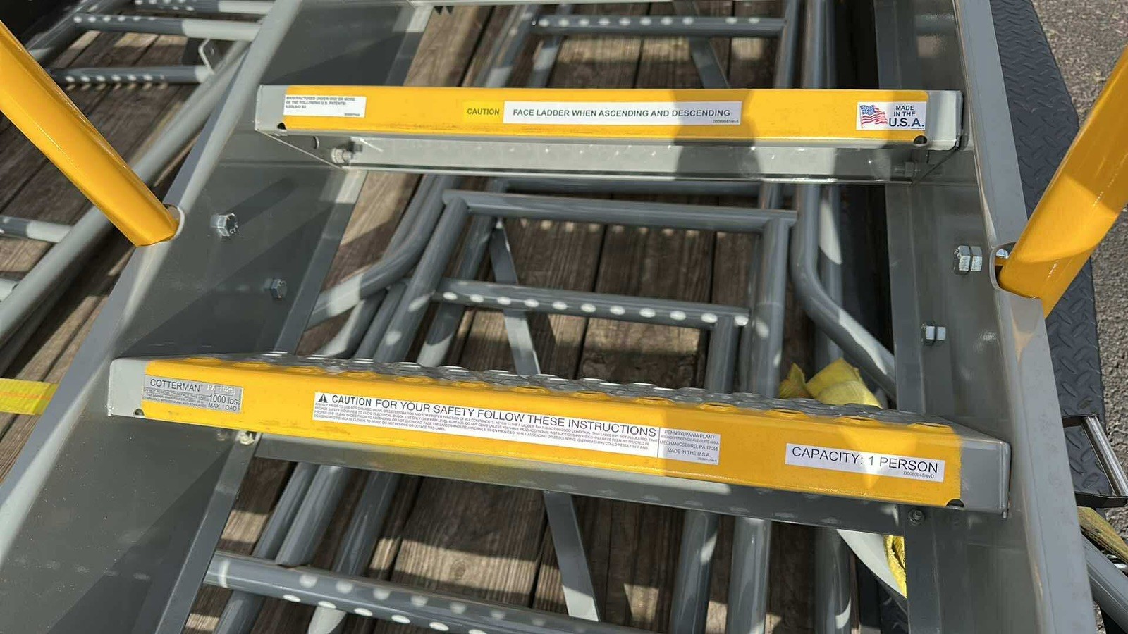 COTTERMAN Rolling Ladder: 10 ft Platform Ht, Foot-Activated Step Lock, Steel
