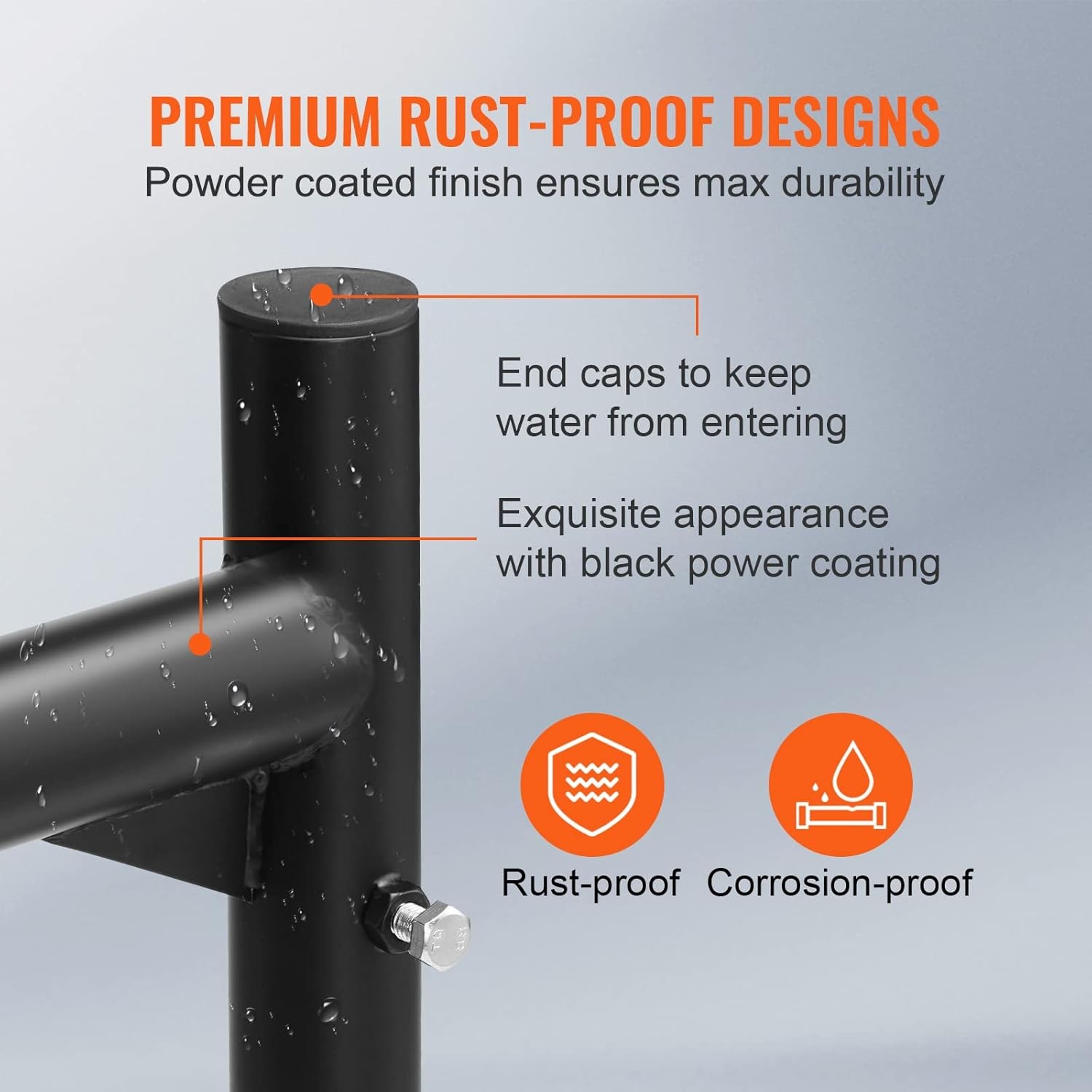VEVOR Extendable Steel Truck Ladder Rack – 800 lbs Capacity, 46-71 inch, Non-Dri