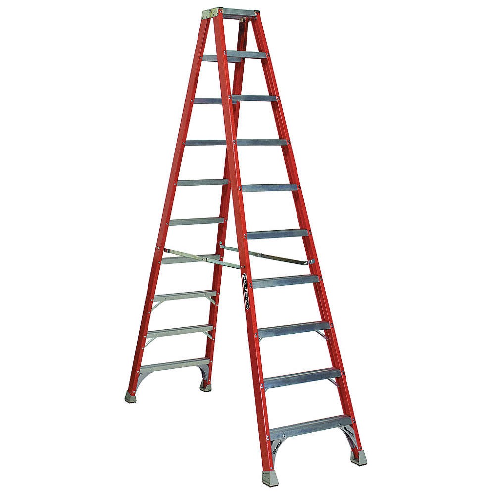 LOUISVILLE FM1510 Twin Stepladder,Fbrgls,IA,10ft,FM1500 5MRG5