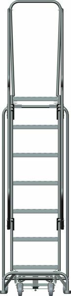 NEW! Ballymore 103 in H Steel Rolling Ladder, 7 Steps, 450 lb Load Cap!!