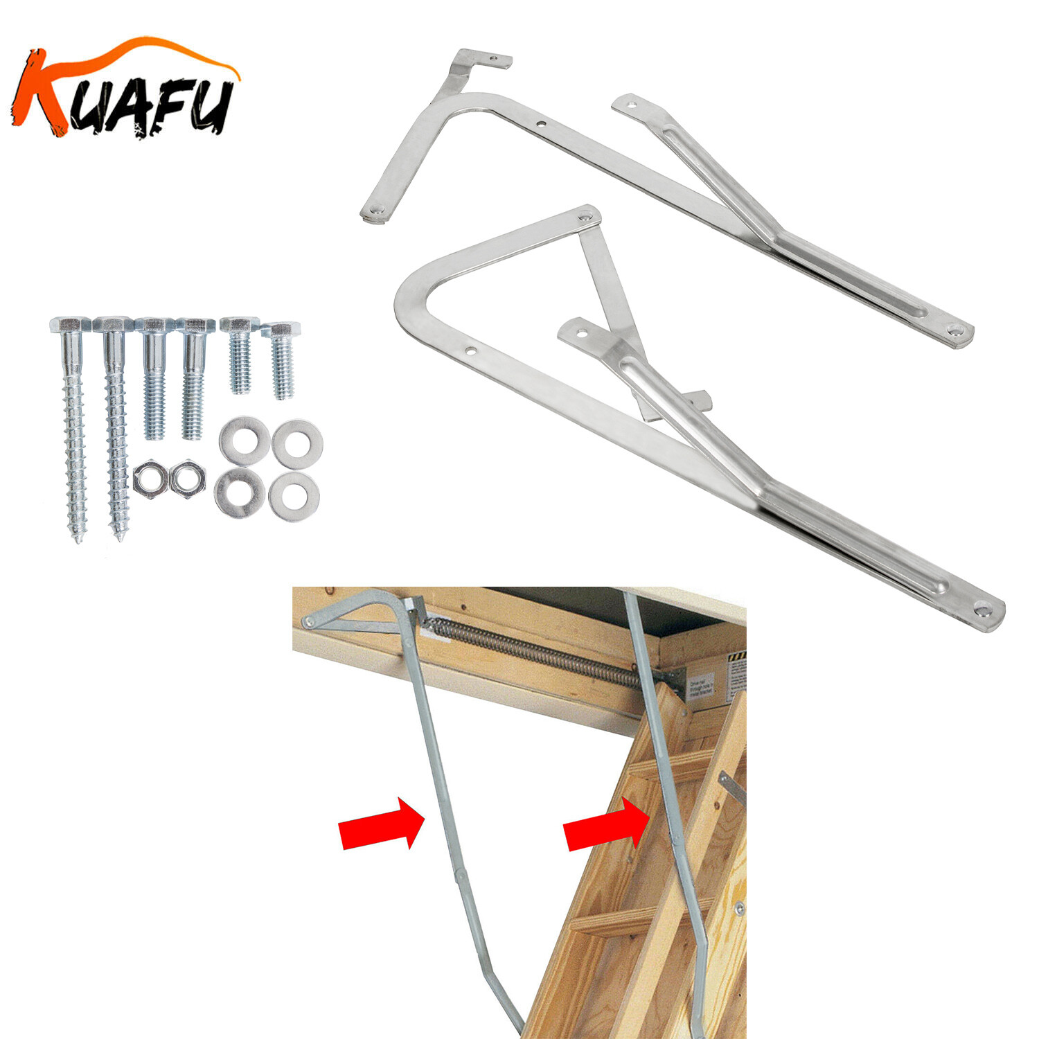 For Werner 55-1 MFG 06 And Older Pair Attic Ladder Spreader Hinge Arms