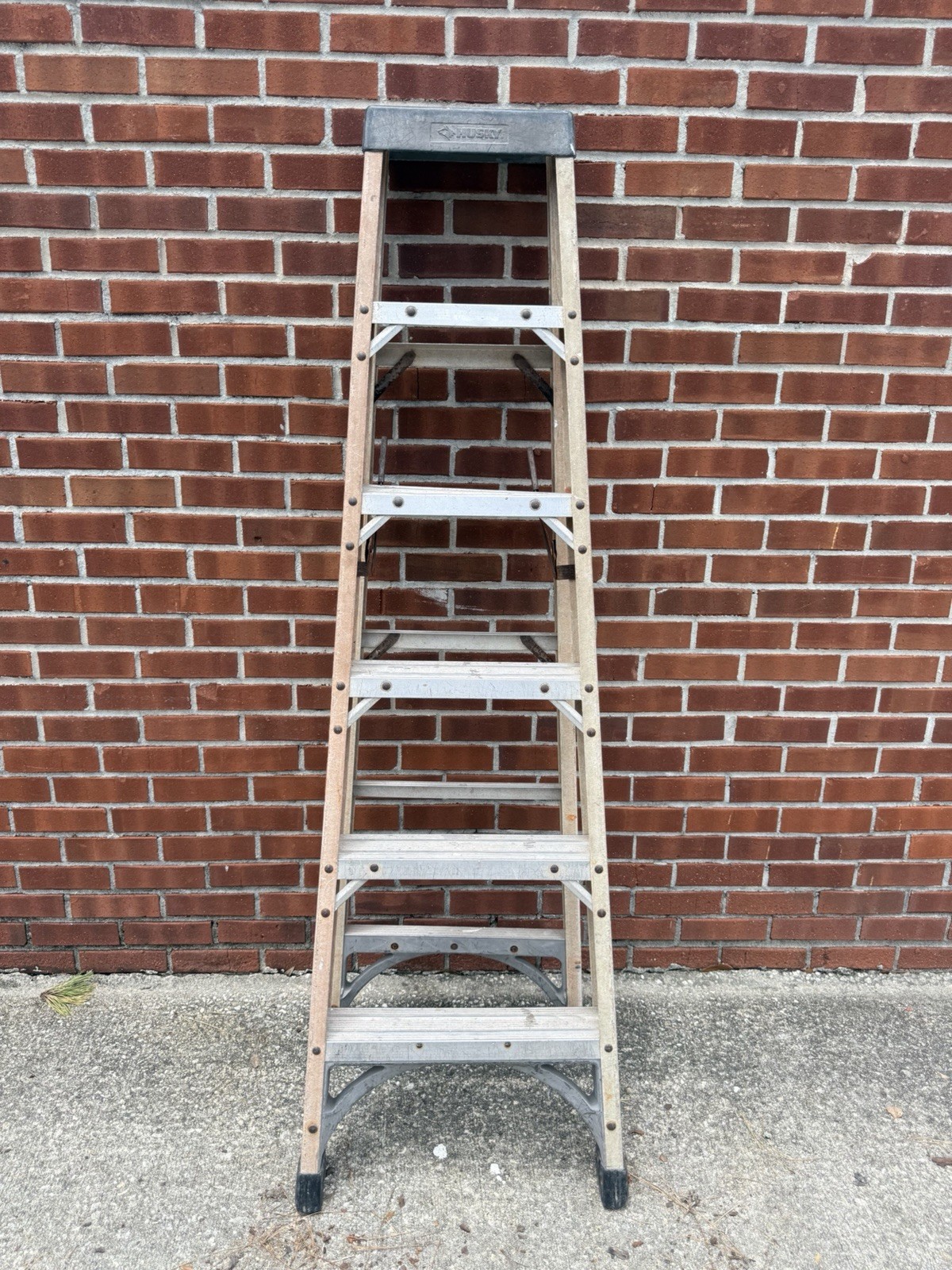 Werner Step Ladder Aluminum Folding A-Frame Step Ladder Silver 6’