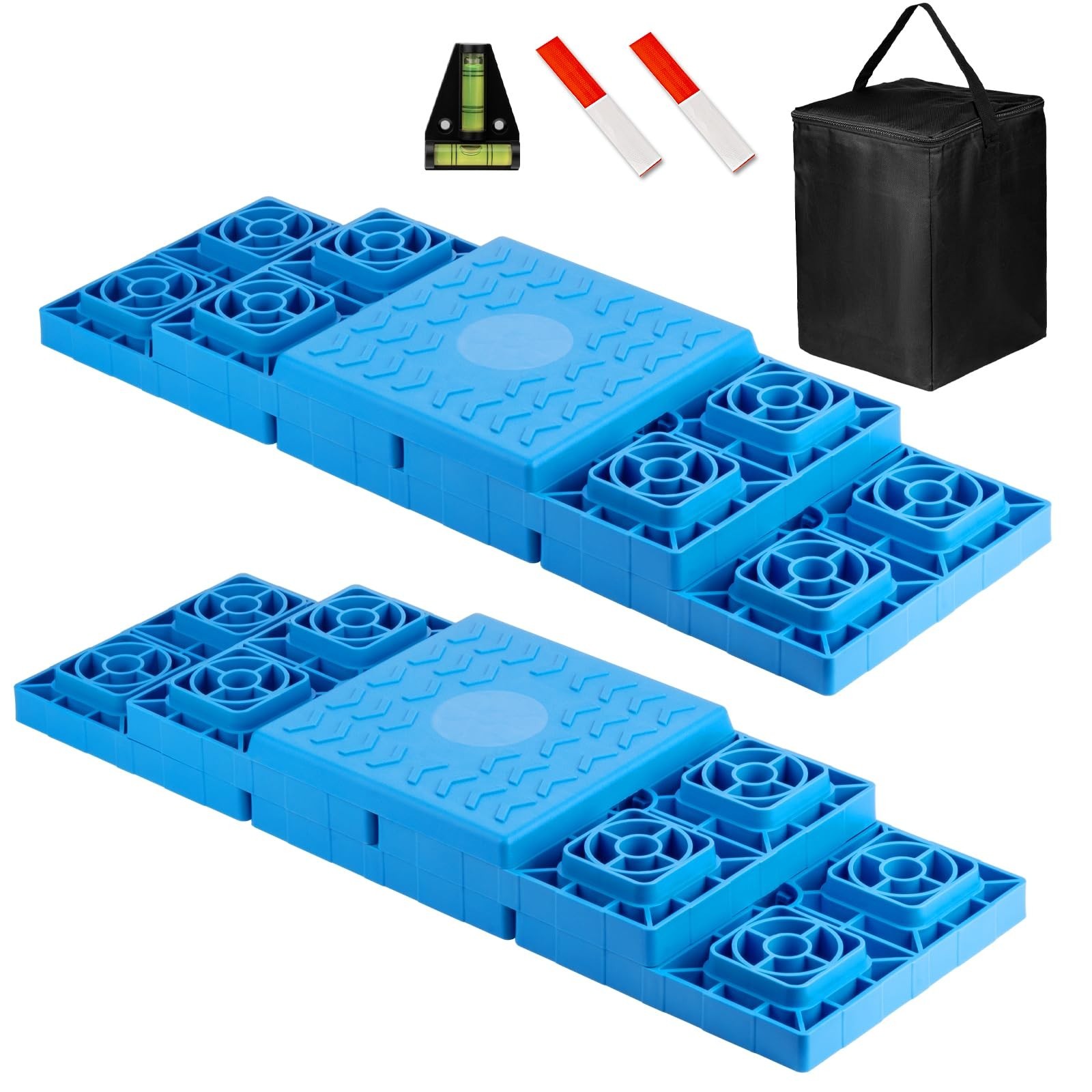 RV Leveling Blocks – 12 Pack Heavy Duty Camper Leveling Blocks with Handbag a…