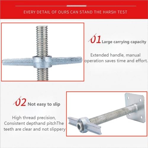 Scaffolding Screw Jacks 12″ Leveling Galvanized 2 Pack – 8000 LBS Load