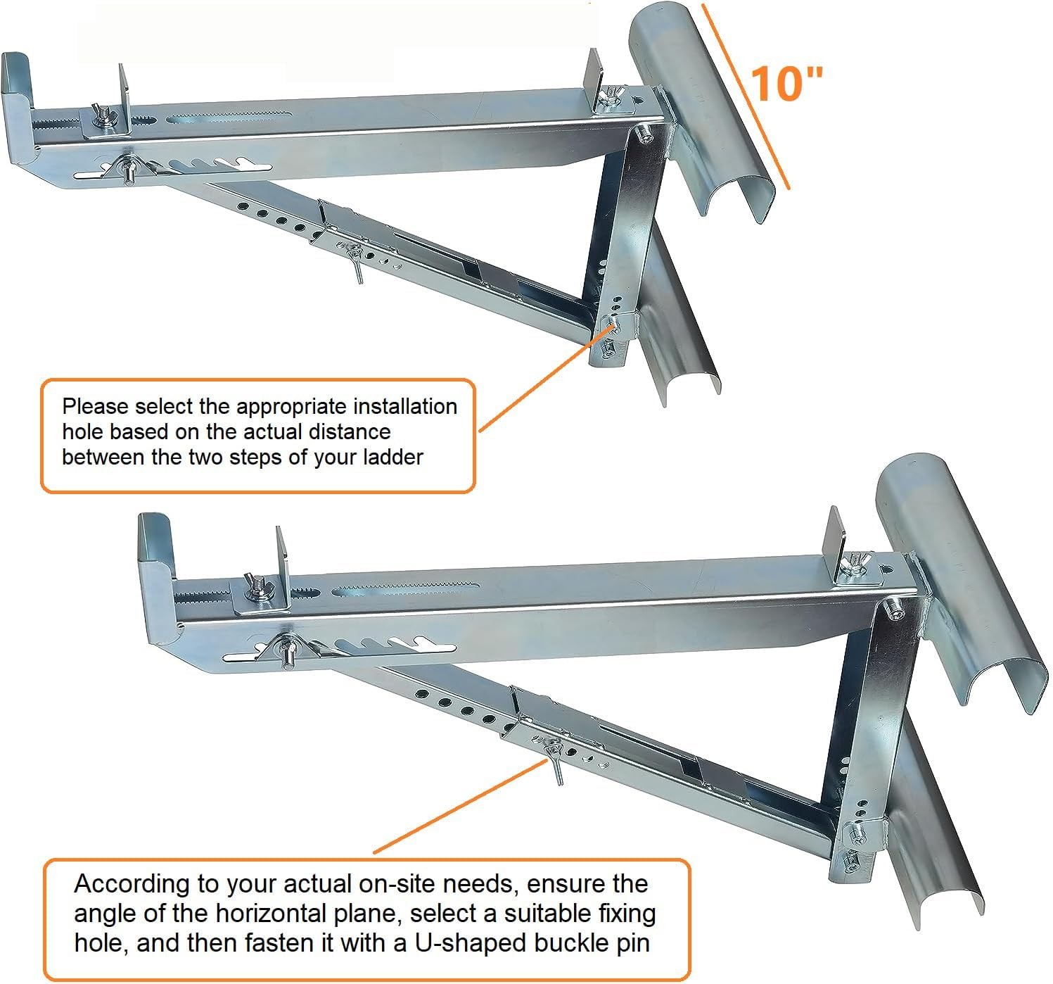 Two-Rung Short Body Ladder Jacks Scaffold Bracket (1 Pair)