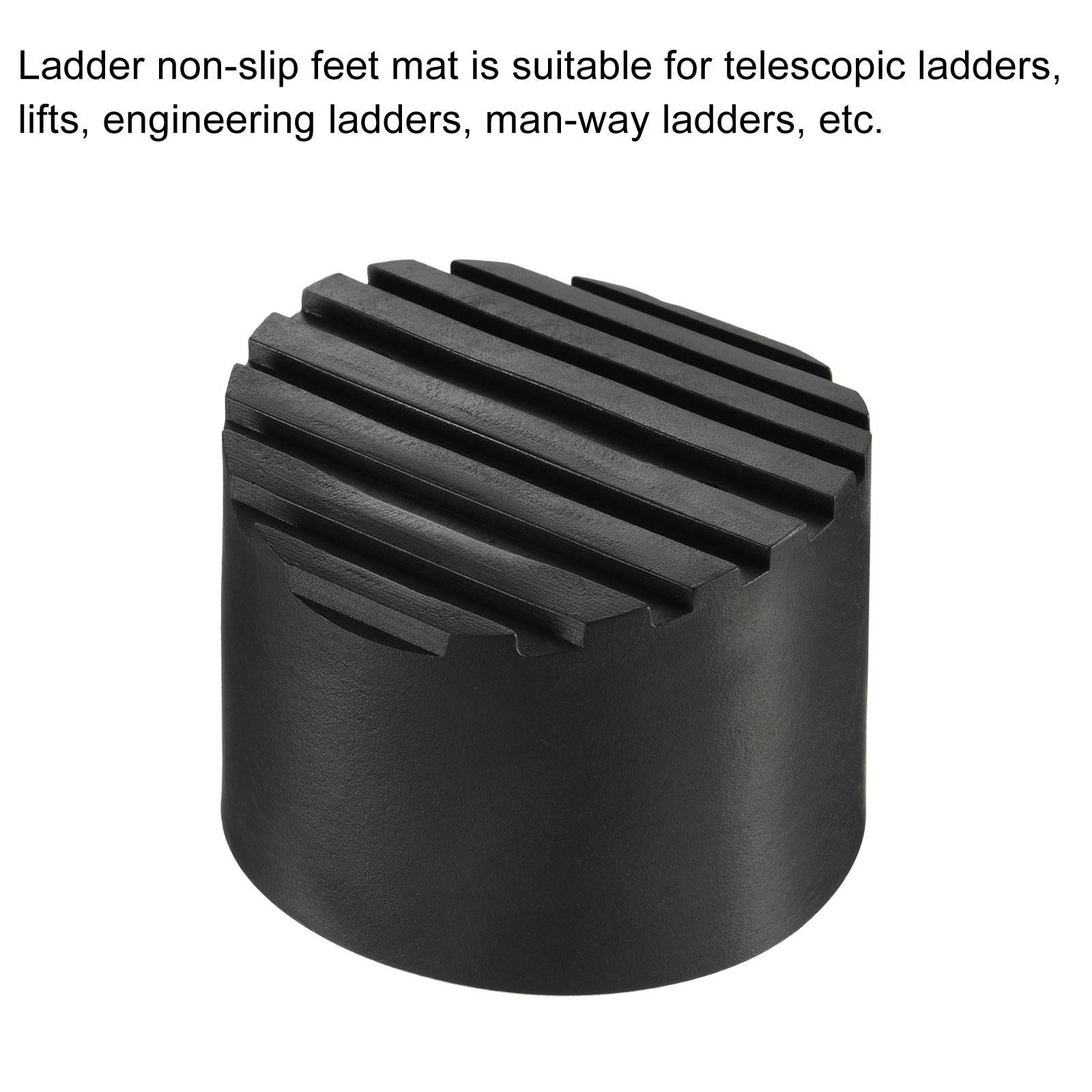 Non-slip foot stairs mat 72mm ID rubber round black 2pcs