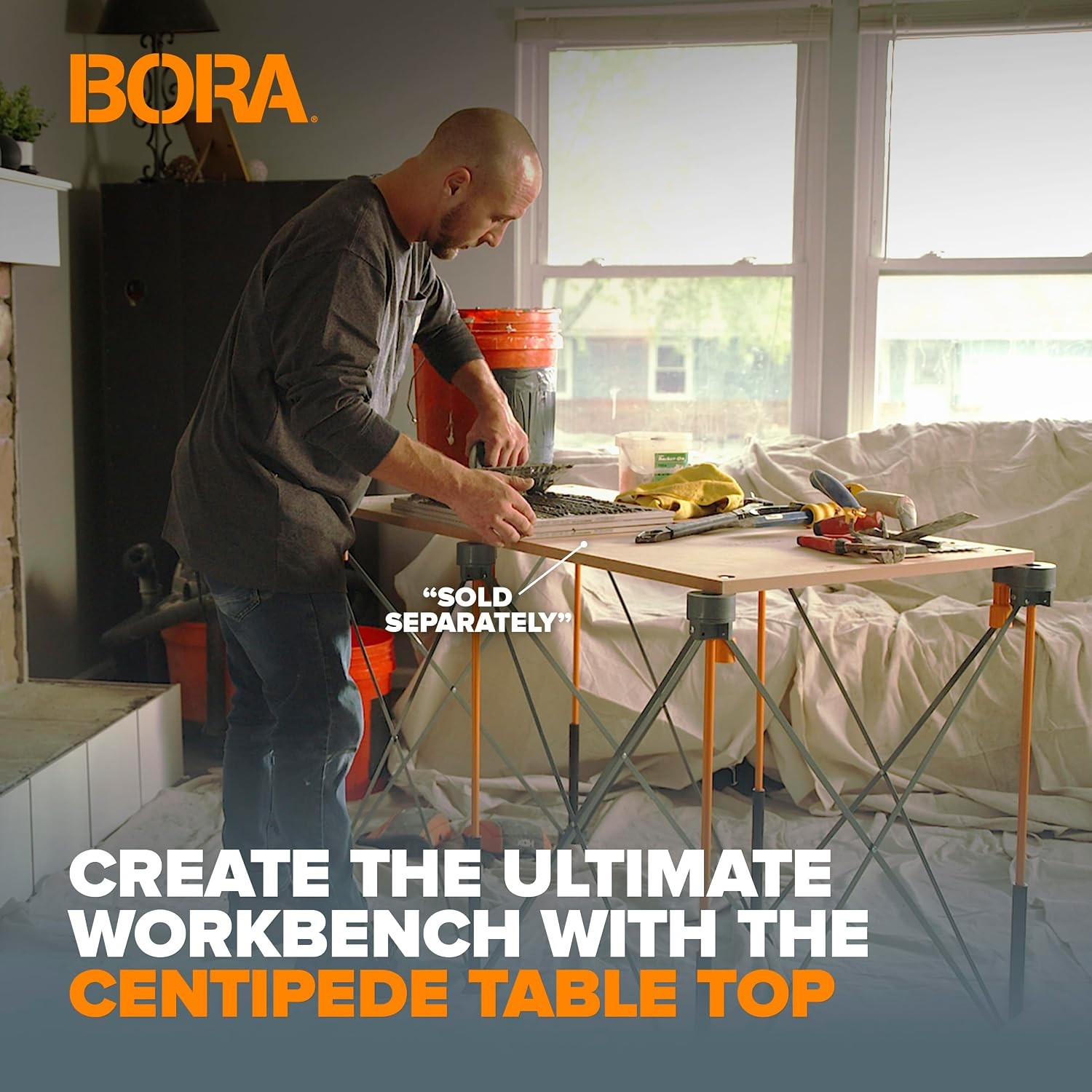 Centipede 2 ft. L x 4 ft. W x 2.5 ft. H Folding Work Table Steel 1500 lb