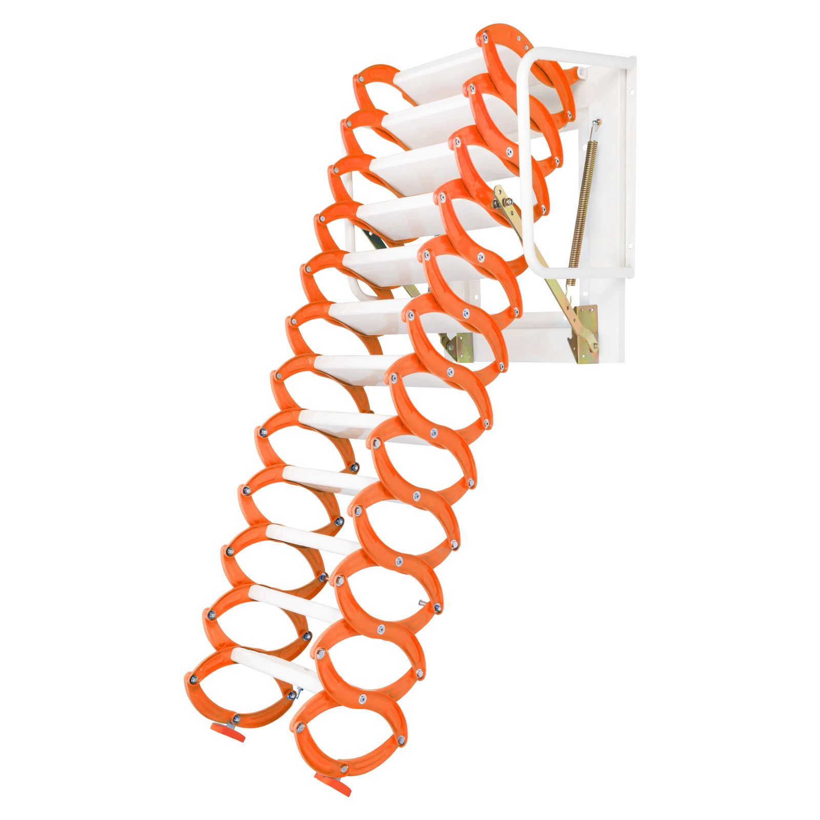 12 Steps Attic Ladder Folding Loft Ladder Wall Mounted Pull Down Attic Stairs