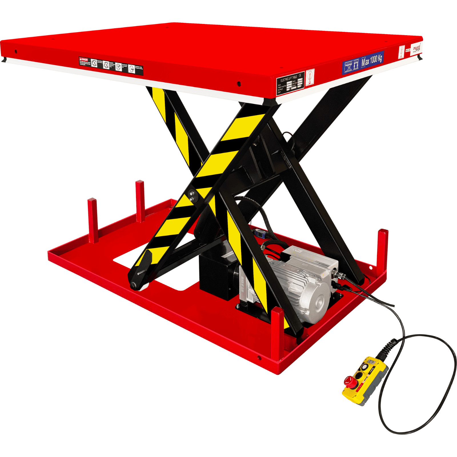 Electric Hydraulic Scissor Lift Table, 2,200 lb. Capacity, 48″ x 36″ Platform