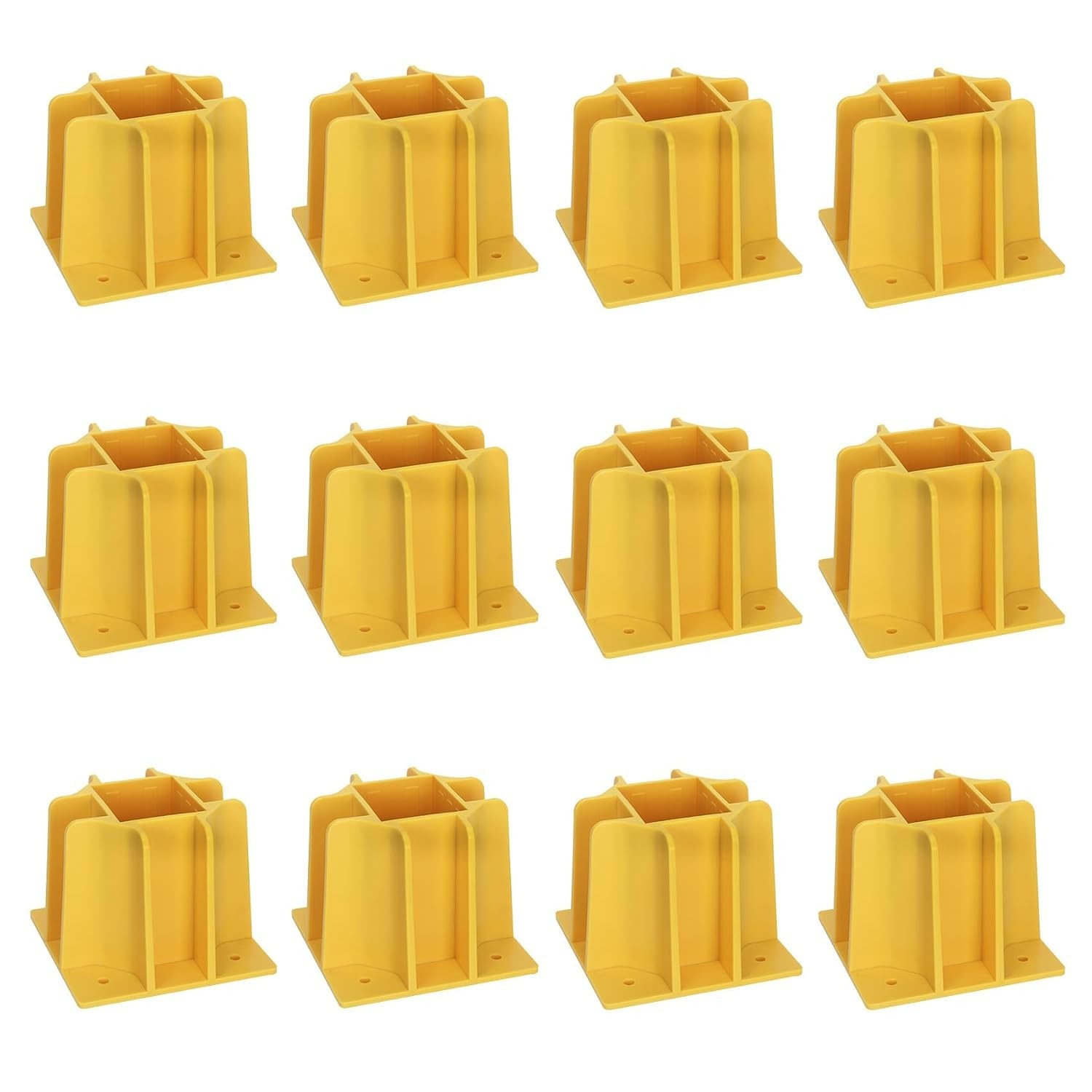 12 PACK Yellow Guardrail Base Boot w/ Toe Board Slot Fall Protection Scaffolding