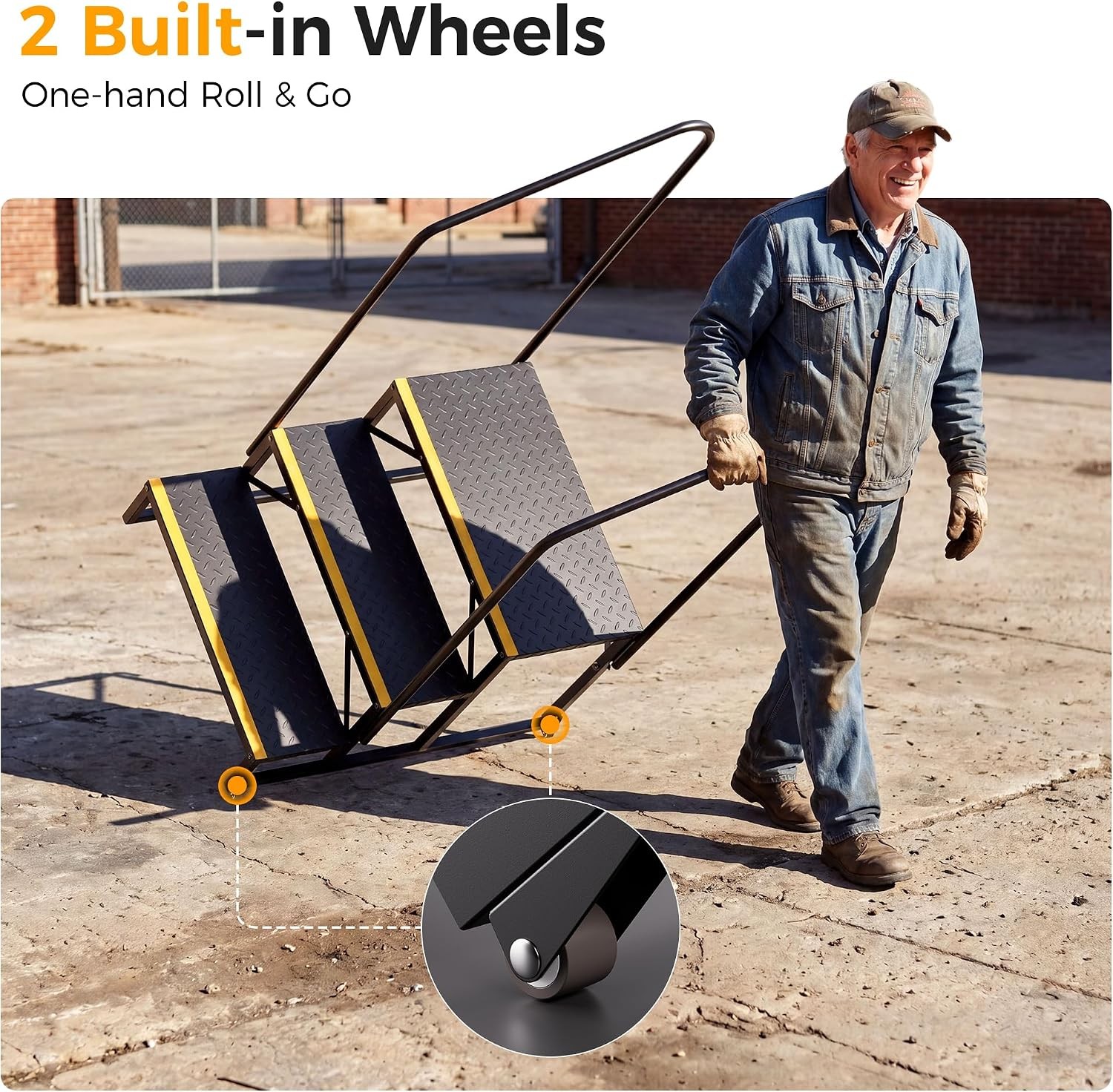 3-Step RV Steps W/ Wheels Per Step 1000LBS Capacity 304 Stainless Steel Bolts at