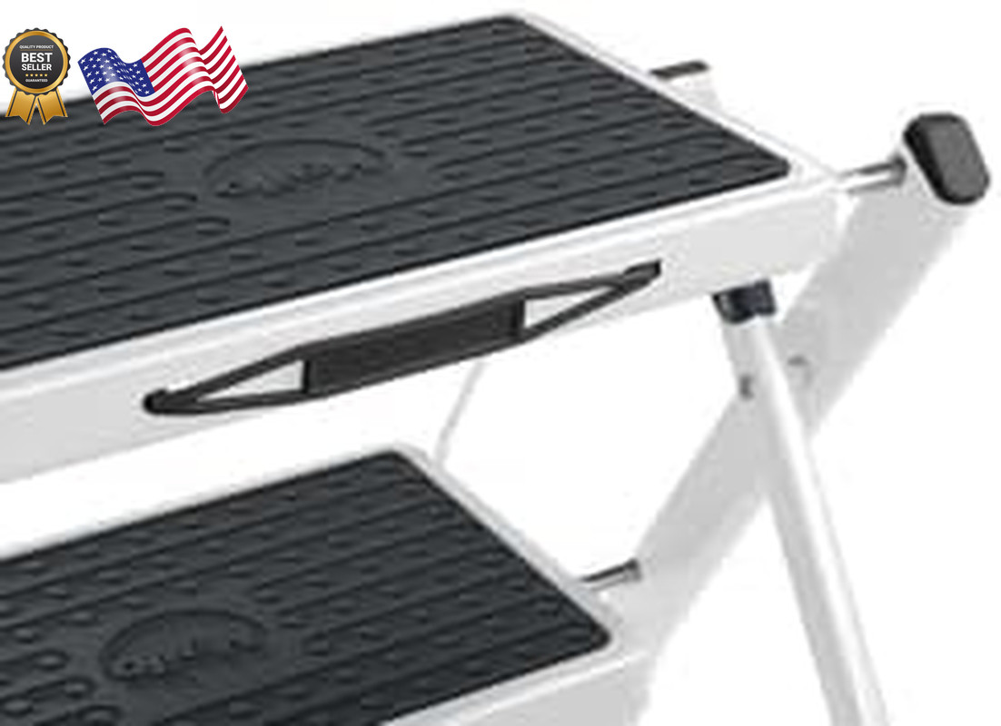 MK60 Mini Steel Step Stool 330 Lb Capacity Anti-Slip Compact Design Easy Storage