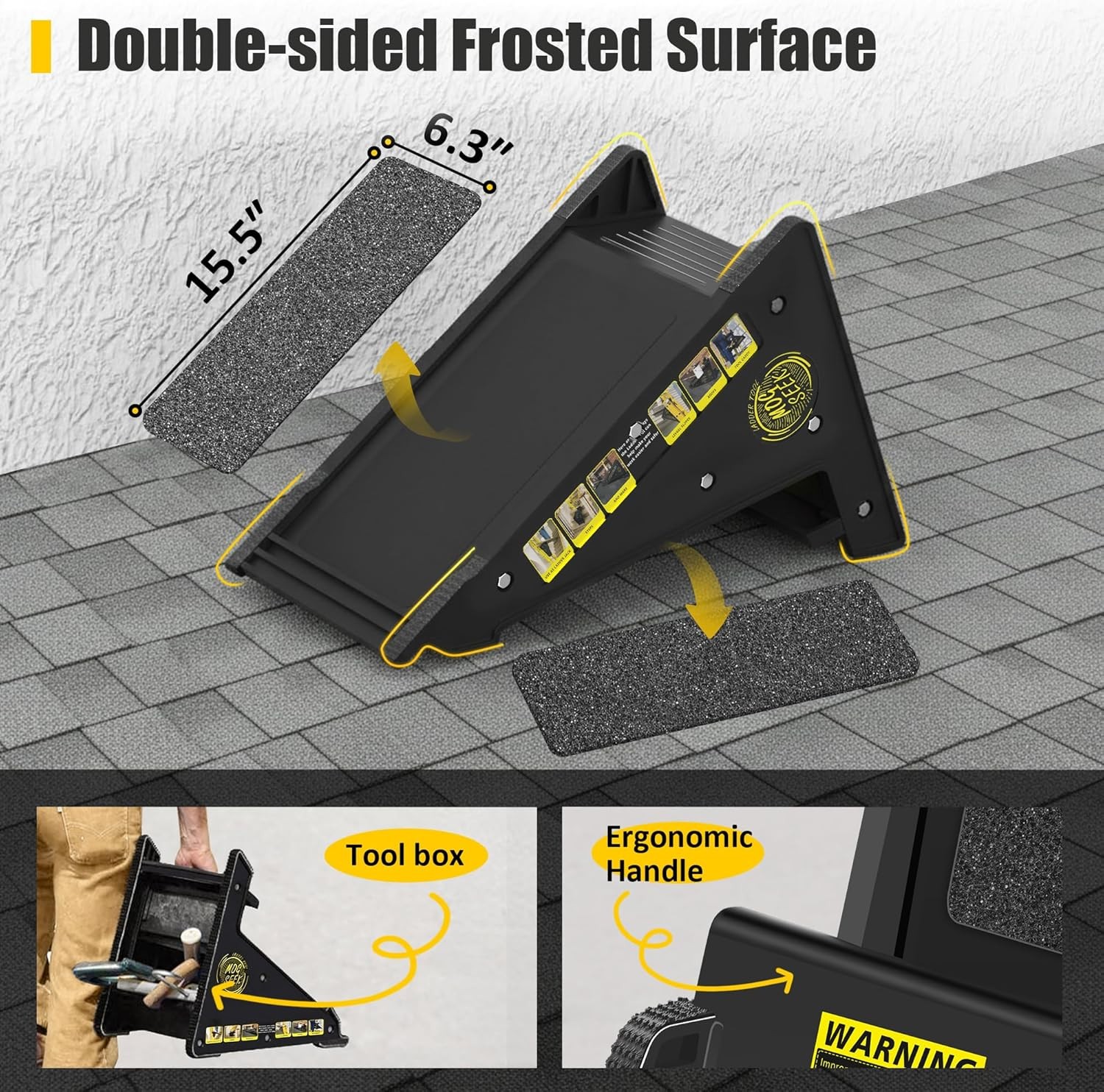 Ladder Leveler for Extension Ladders with Storage Uneven Surfaces Black