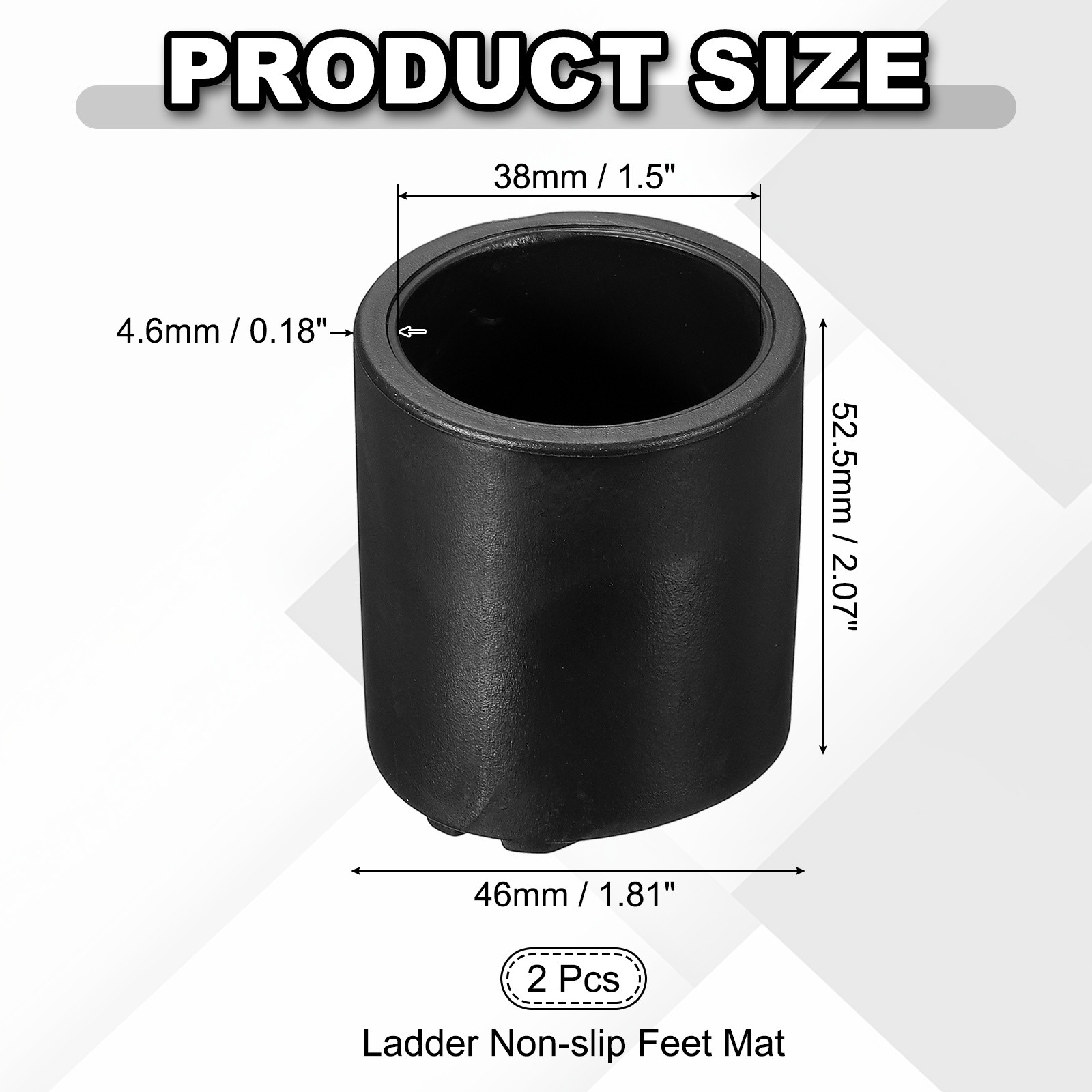 Ladder Non Slip Feet Mat (52.5mm ID) (2Pcs), Rubber Round Step Ladder Foot