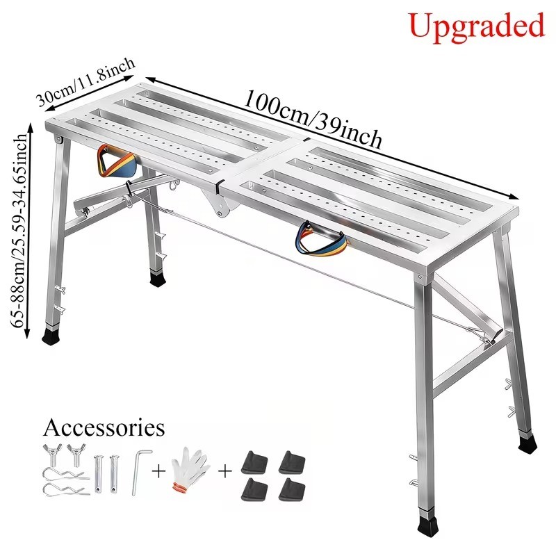Portable Foldable Workbench with Adjustable Height & Wide Base – Scaffolding