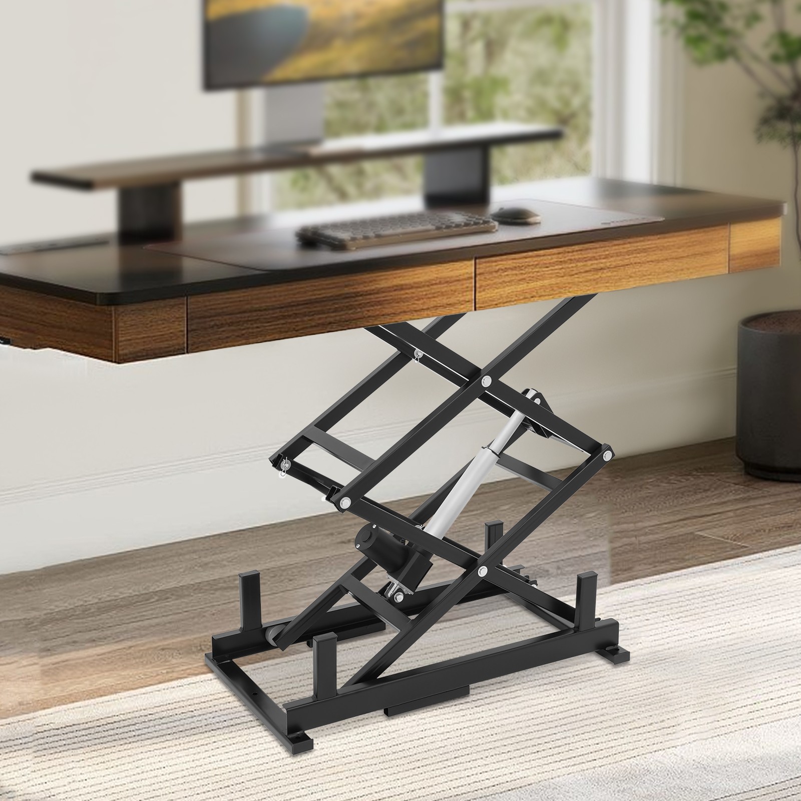 Electric Scissor Lift Table Hydraulic 140lbs Capacity Adjustable Height Foldable