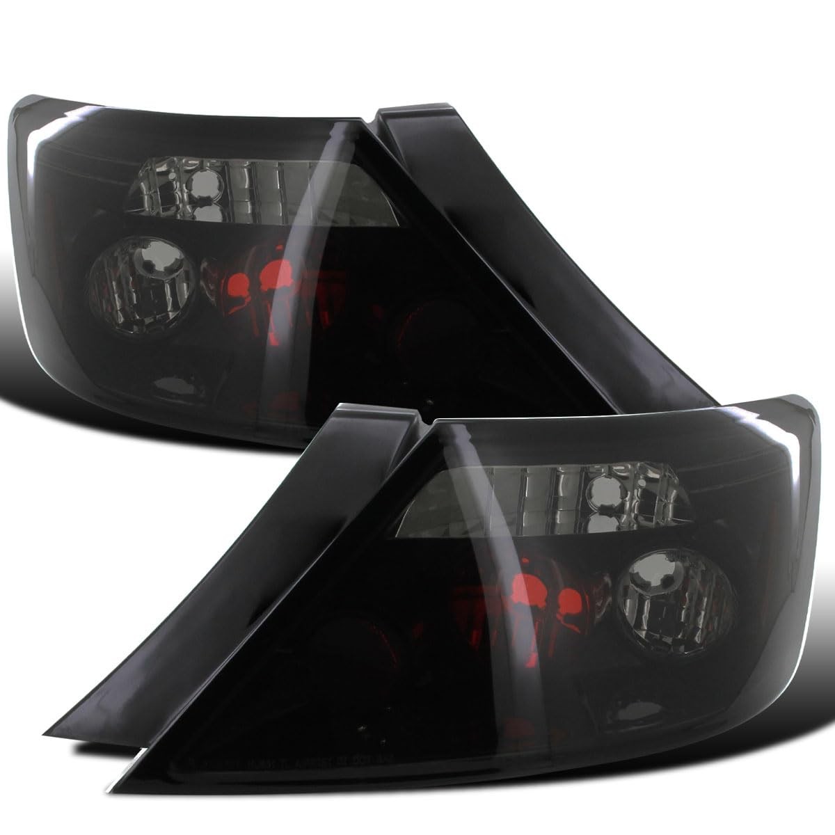2006-2011 Honda Civic Coupe 2 Door Tail Lights Assembly Pair Black Smoke