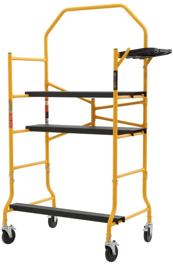 Job Site Rolling Scaffold Platform 900 lb Load Capacity Heavy Duty Tool Shelf