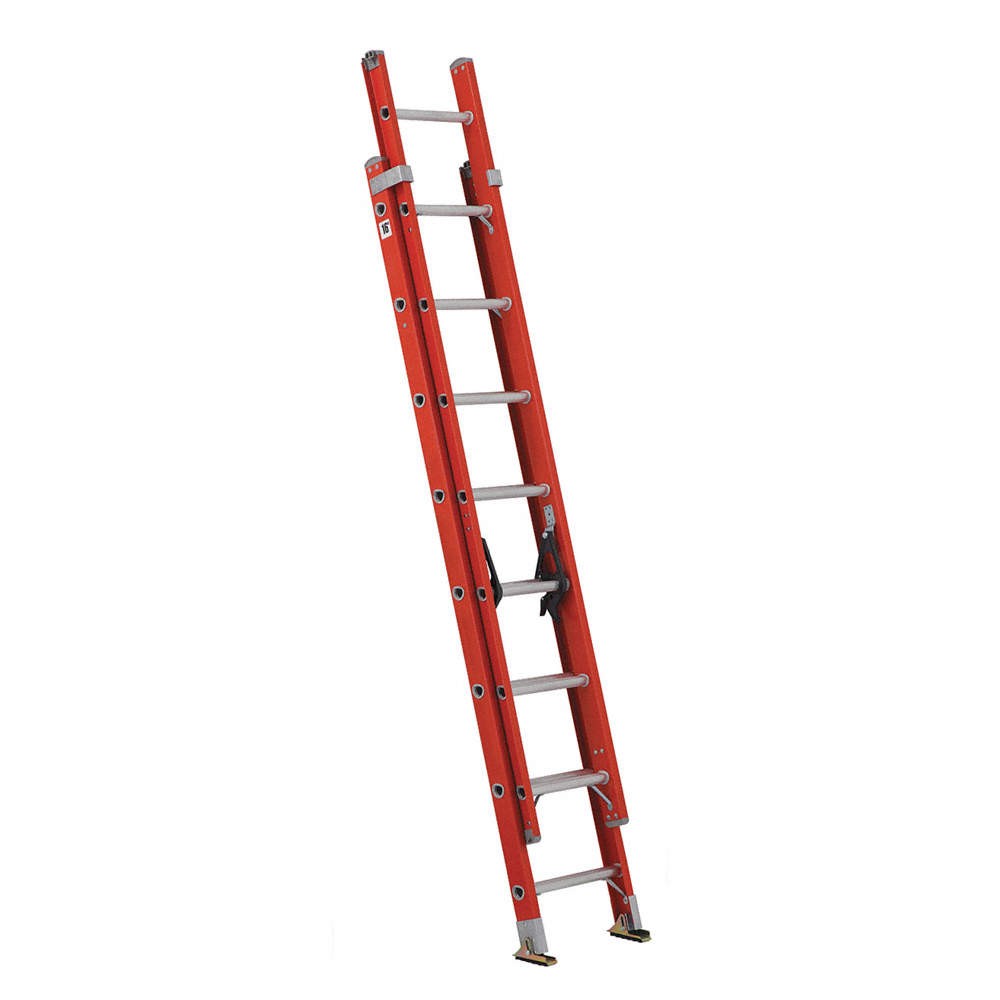 LOUISVILLE FE3216 Extension Ladder,Fiberglass,16 ft.,IA 1CMW3