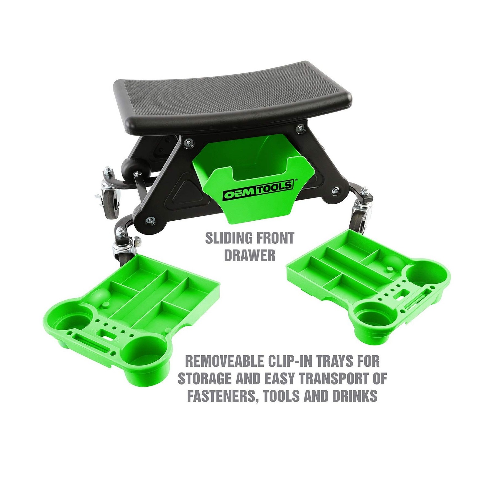 OEMTOOLS 24986 Heavy-Duty Rolling Workbench and Creeper Seat, Mechanics Stool…