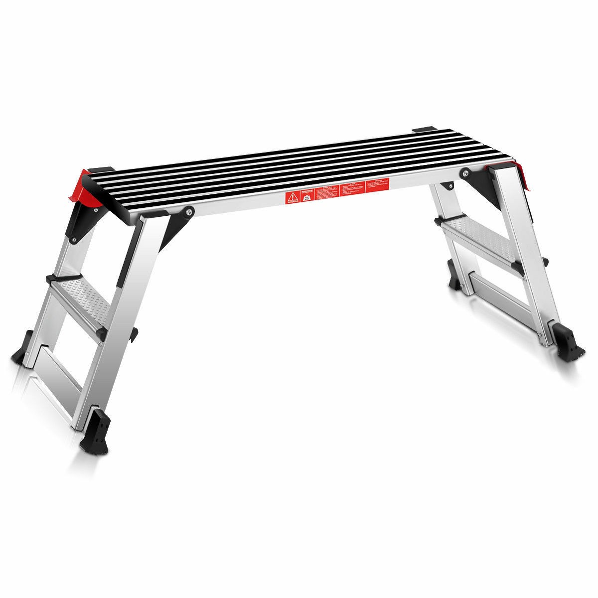 330lbs Aluminum Step Stool Folding Bench Work Platform Non-slip Drywall Ladder