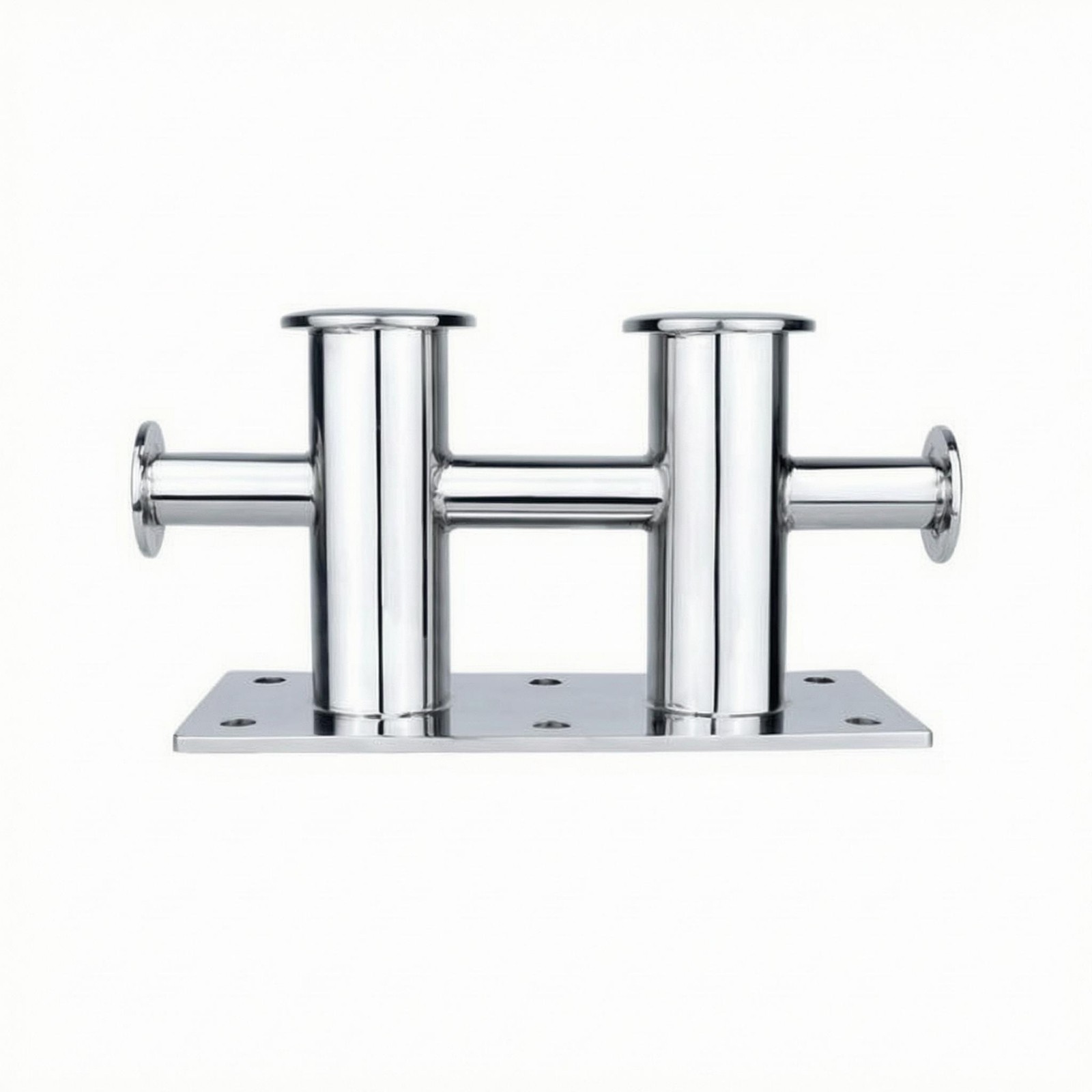 Double-Cross Bollard Rectangular Base Stainless Steel Bollard for Dock, Harbor
