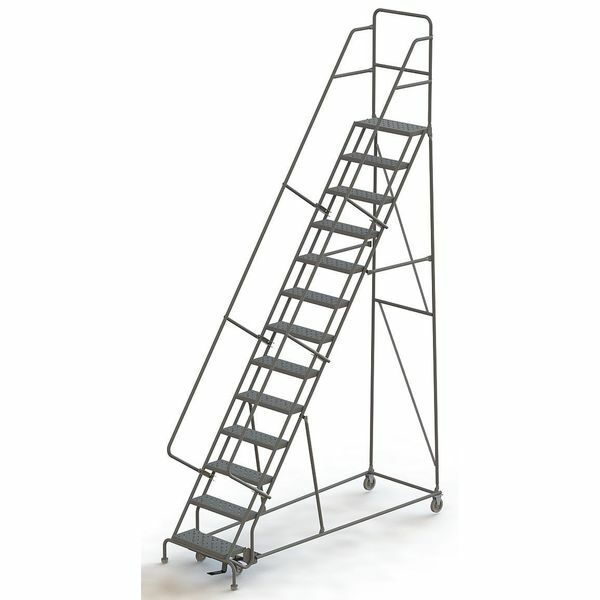 NEW! Vestil 166 in H Steel Rolling Ladder, 13 Step Serrated, 450 lb Load Cap!!