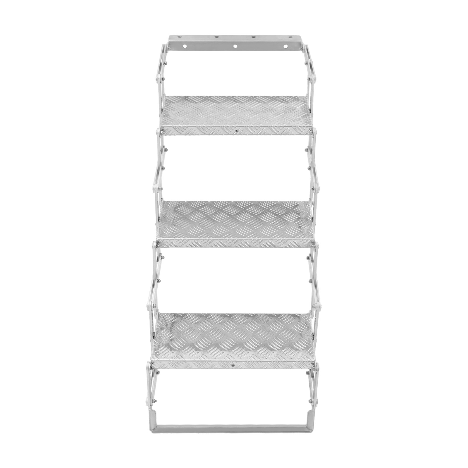 3 Steps Ladder Step Camper Aluminum Alloy Foldable Scissor Stairs Ladder 110kg