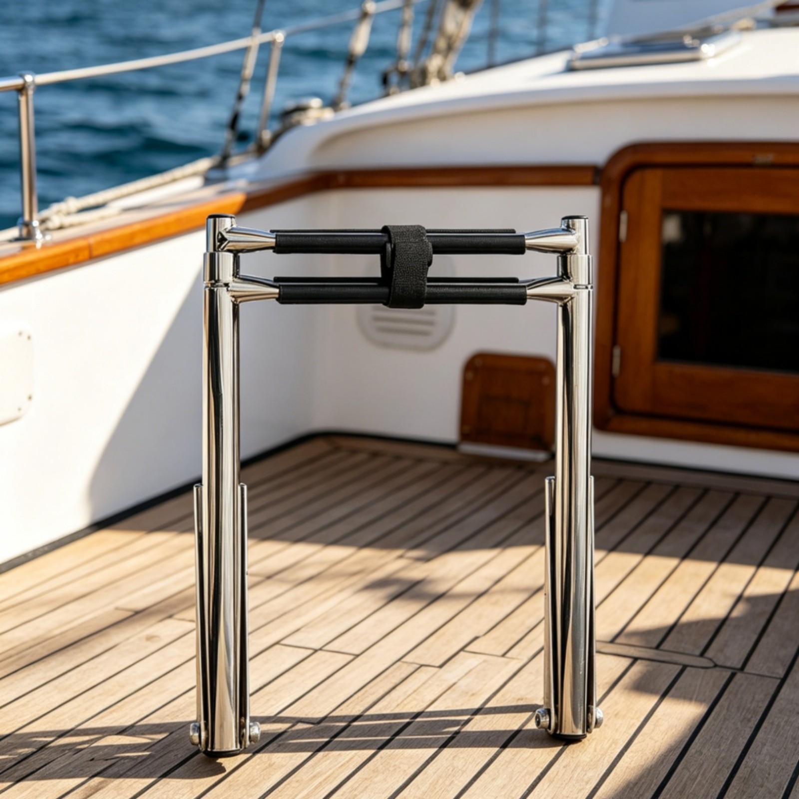 Telescoping Boat Ladder Compact Folding Boarding Ladder Non-Slip for Boats