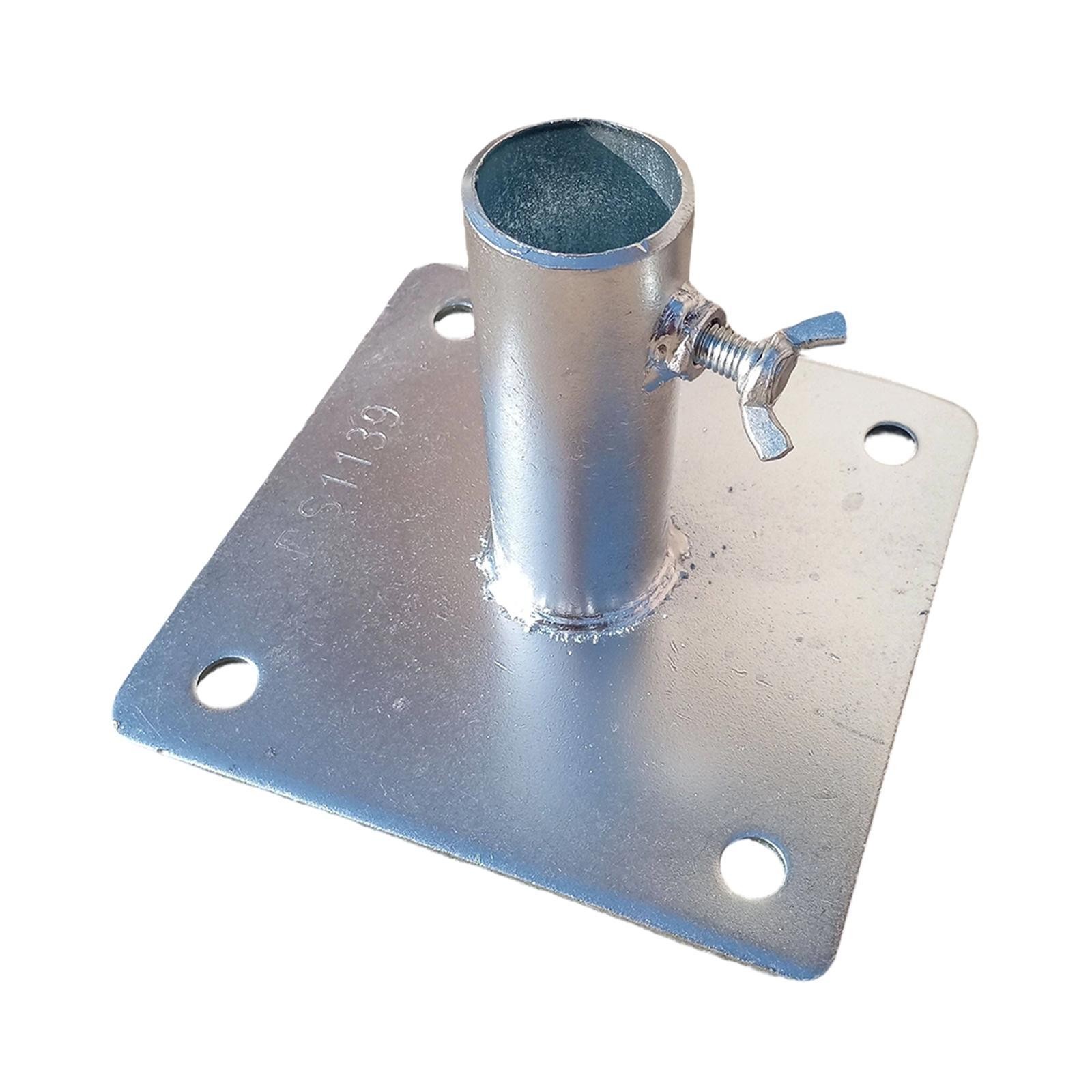 Base Plate Accessories 15cm x 15cm Welded Construction Tube Diameter 3.2cm Zinc