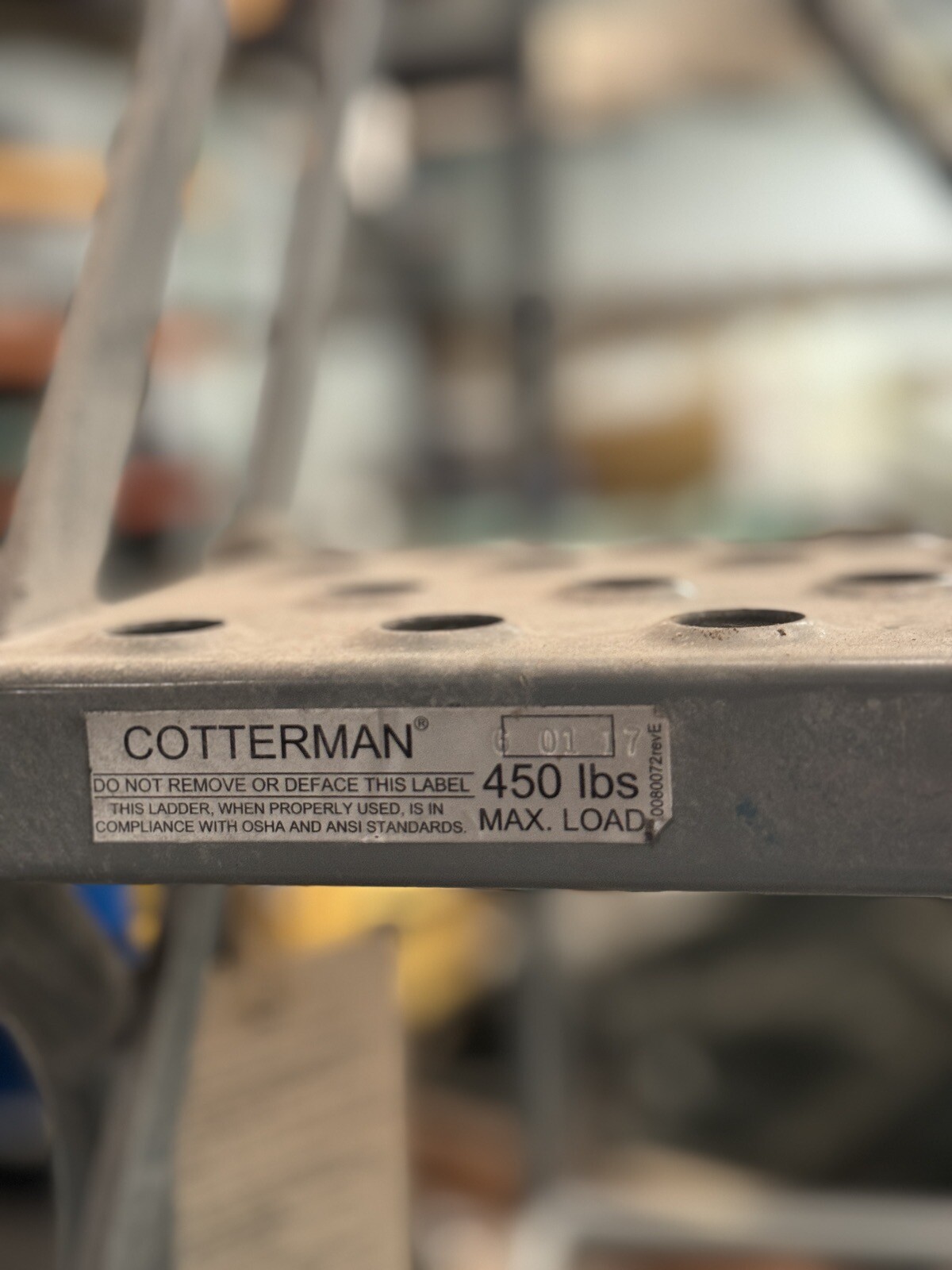 Cotterman 80 in H Steel Rolling Ladder, 8 Steps, 450 lb Load Cap With Foot Brake