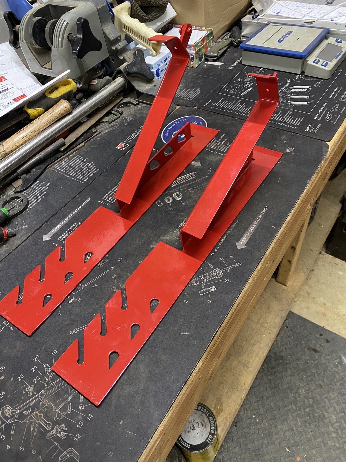 Qual-Craft Roof Bracket 2500 to 30-60 degree Pitch 10″ 2 Pack Pair Set New Red
