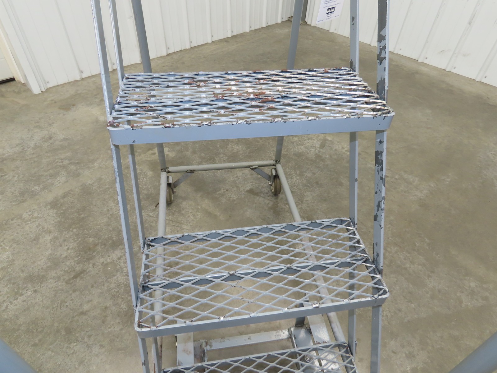 Uline H-5073A-10 Rolling Ladder Narrow Aisle 5 Step 10″ Platform 50″ Top Step