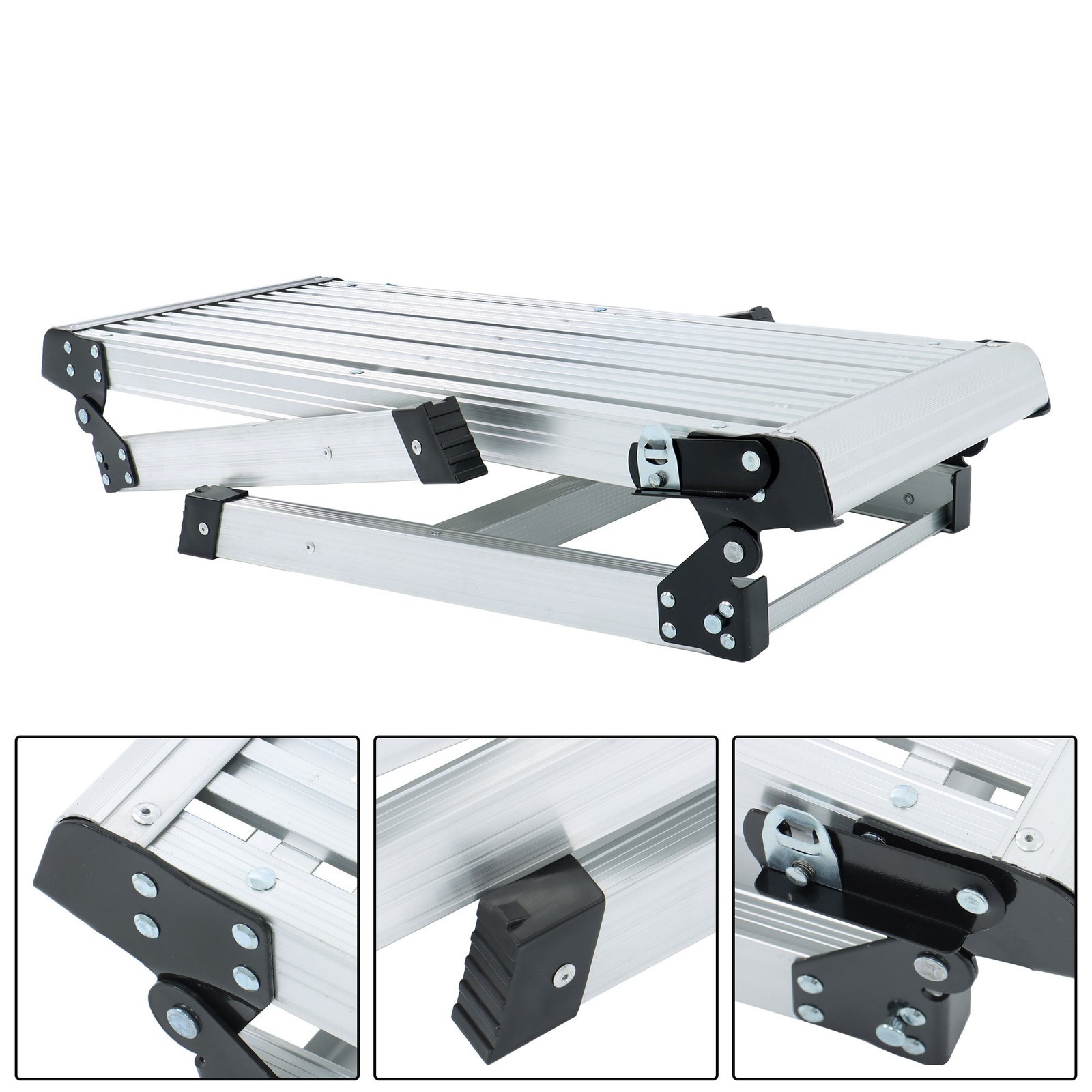 30″ Aluminum Folding Work Platform Drywall Ladder 330 lbs Non-slip Bench