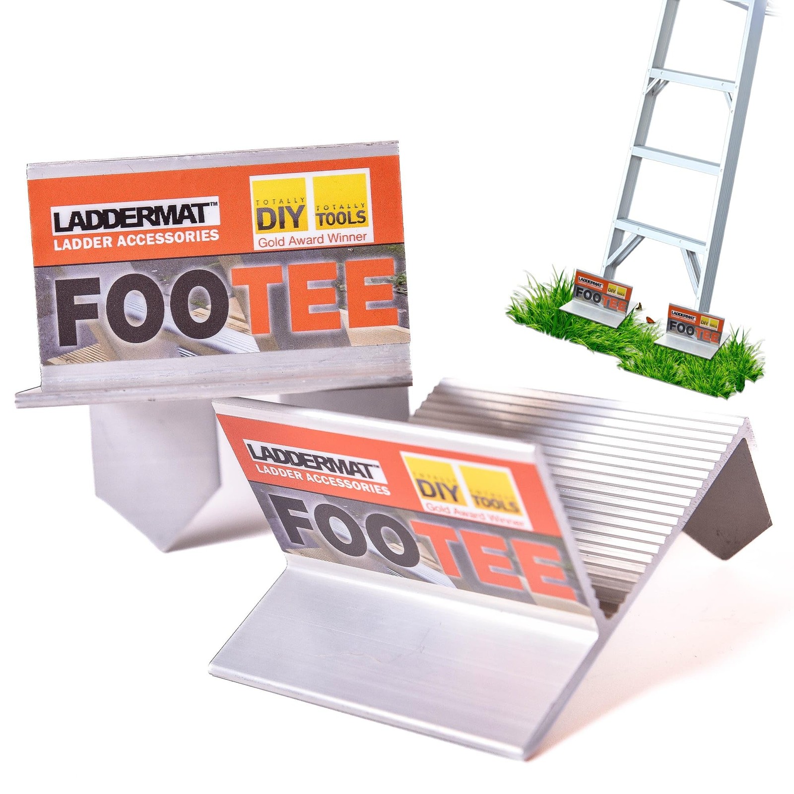Ladder Safety Anti-Slip Footing Device for Decking and Grass compact, Silver